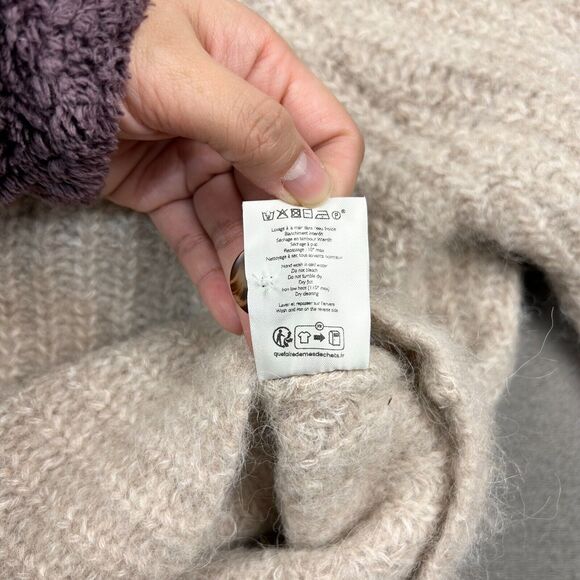 Sézane Basile Cardigan Sweater XS Light Beige Wool Alpaca Oversized - Picture 10 of 13